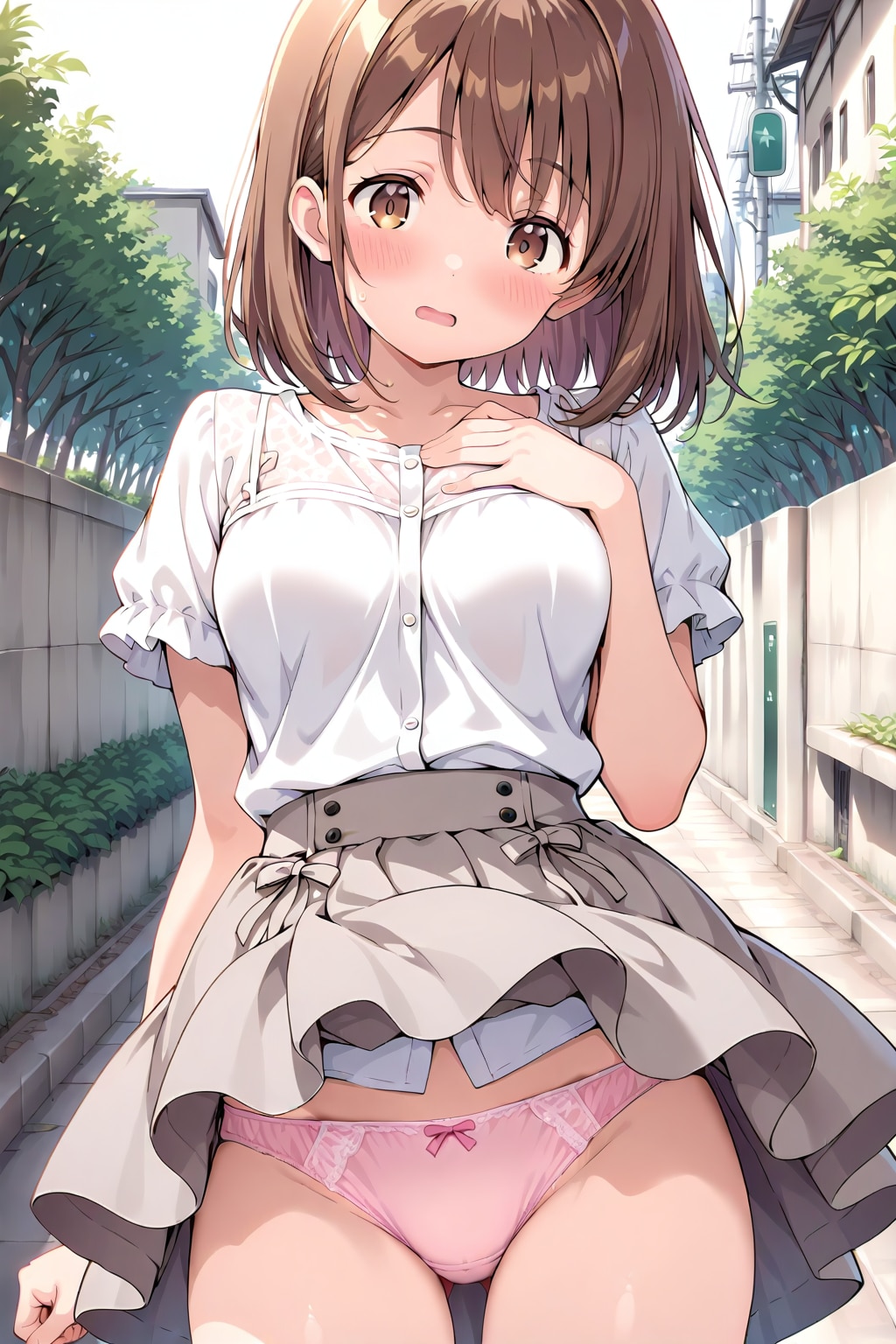 捲りあがりスカート