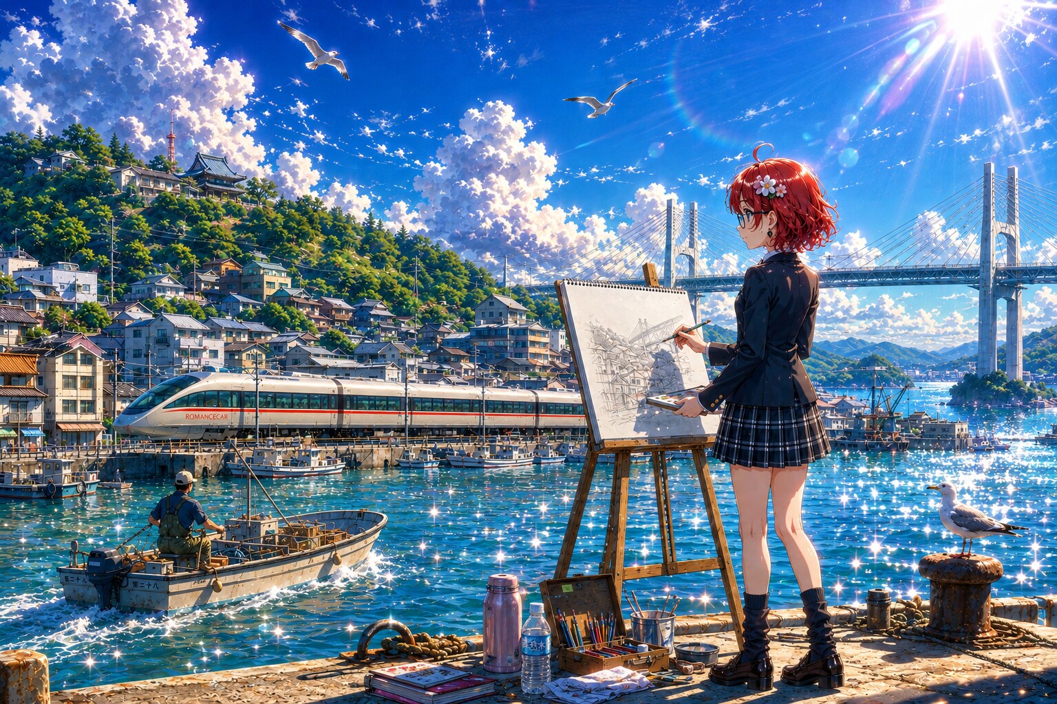 夏色スケッチ ― 港町を描く写生少女 ―