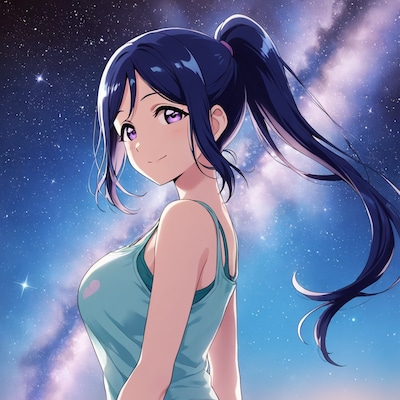 夜明け前の星空を眺める果南🌌❤️ | の人気AIイラスト・グラビア
