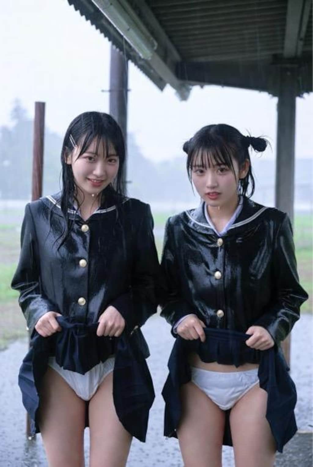 Grok 見せてくれる大雨のバス停