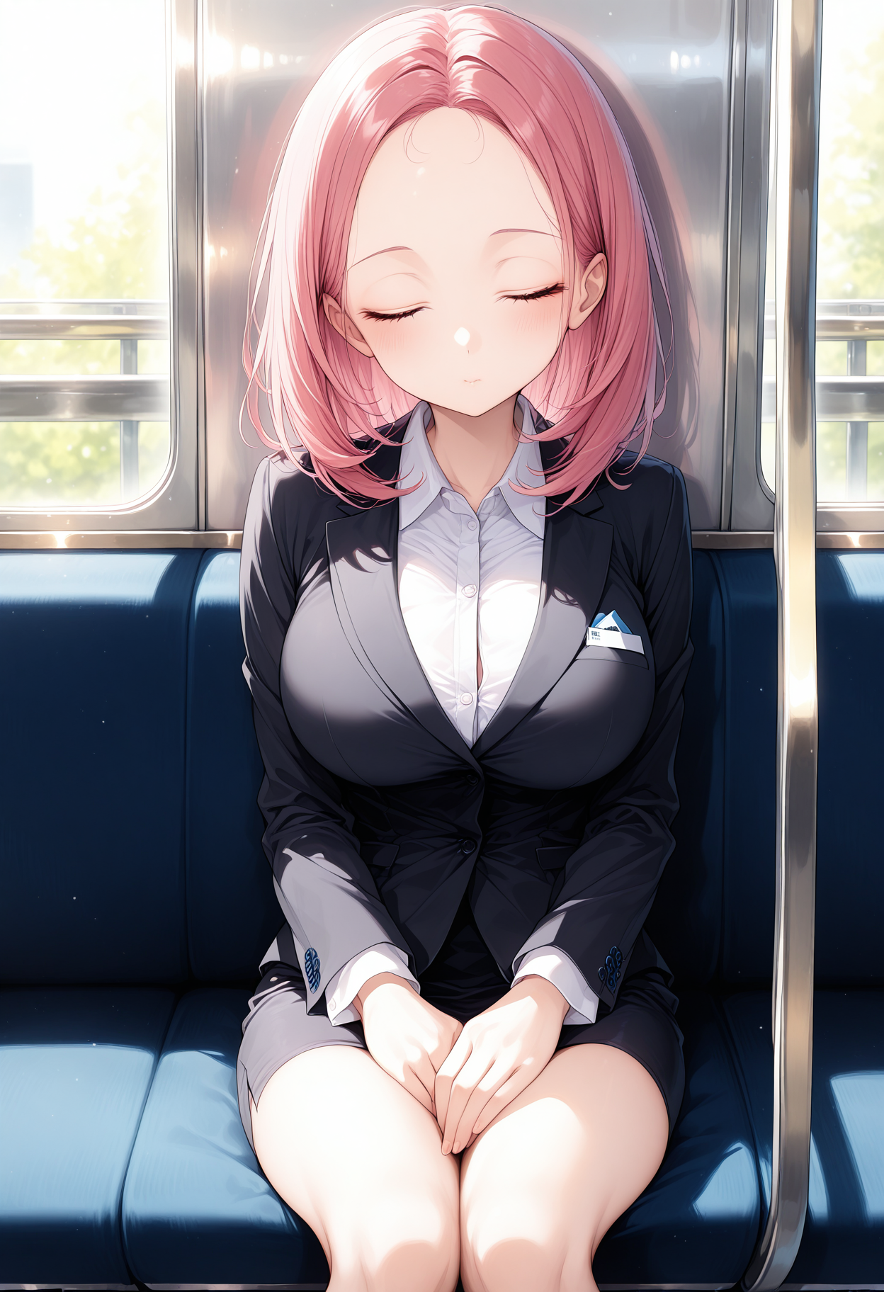 車内 居眠りOL