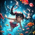 海と魚と妹ちゃん 2枚目