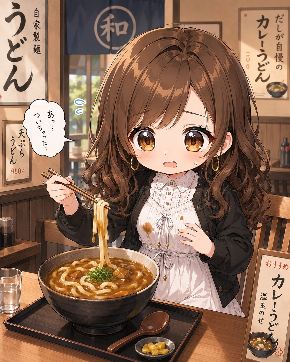 慎重に食べたはずなのに…カレーうどんの罠🍛