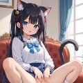 黒髪猫耳ちゃん制服ノーパン絆創膏💕 3枚目
