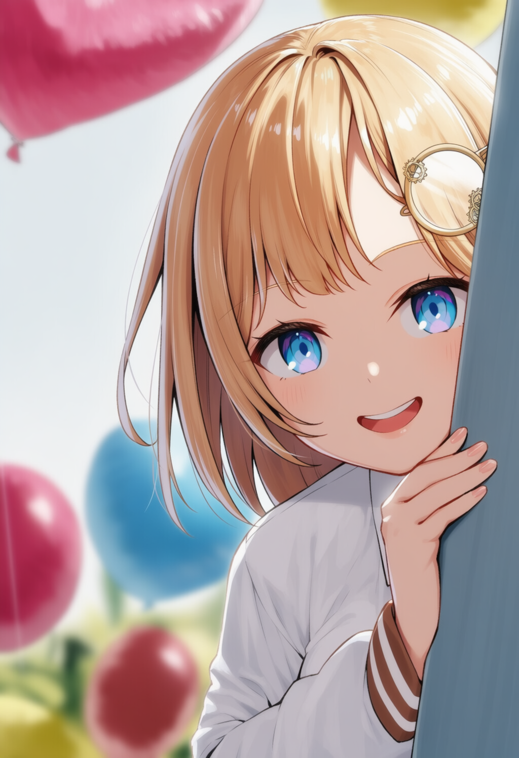 アメちゃんが物陰からジッと見つめているだけ