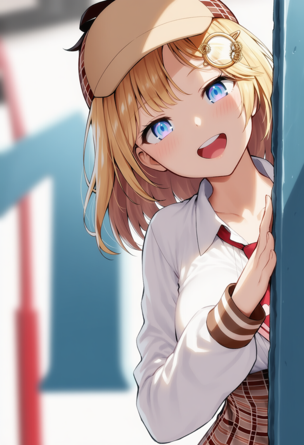 アメちゃんが物陰からジッと見つめているだけ