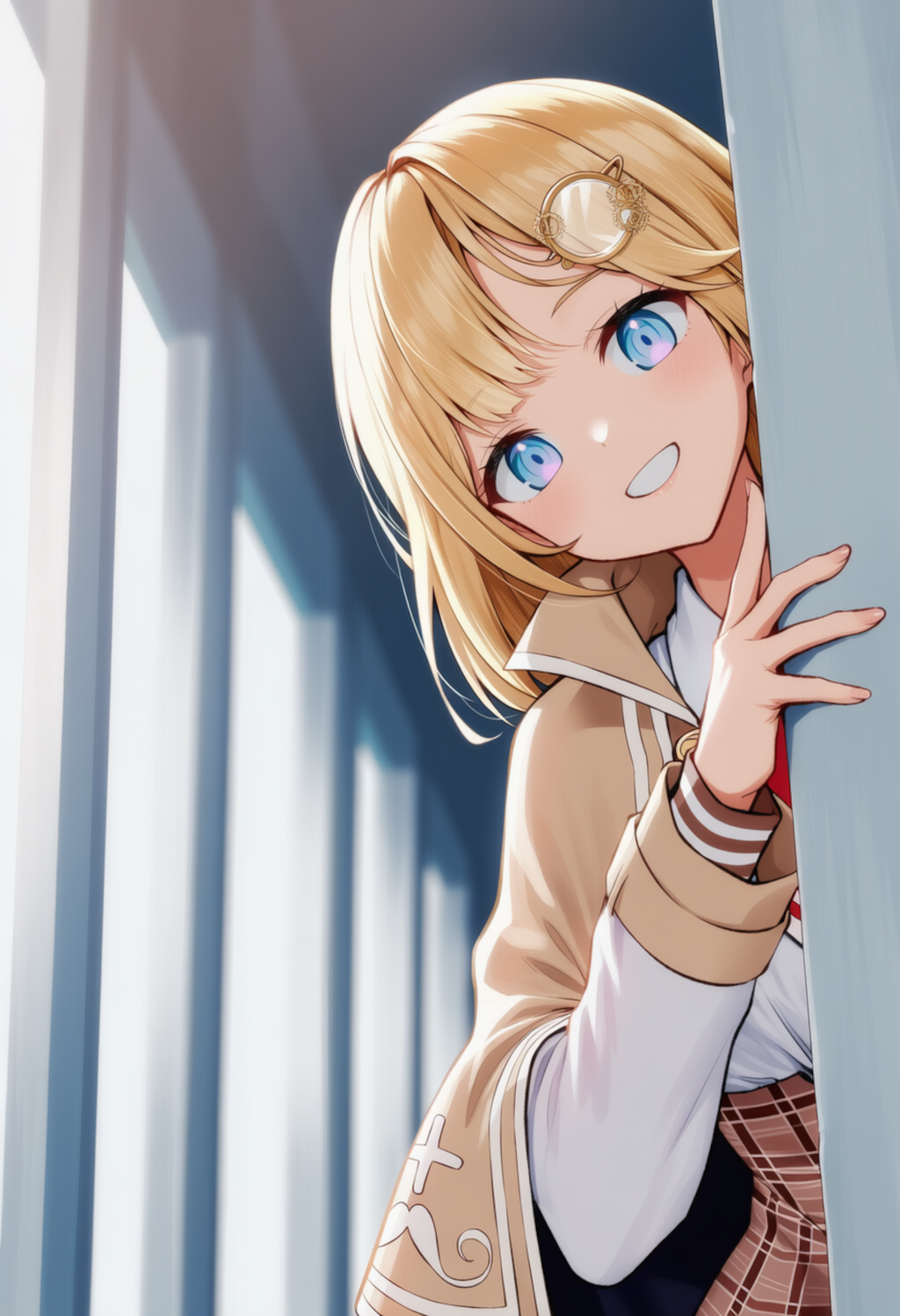 アメちゃんが物陰からジッと見つめているだけ