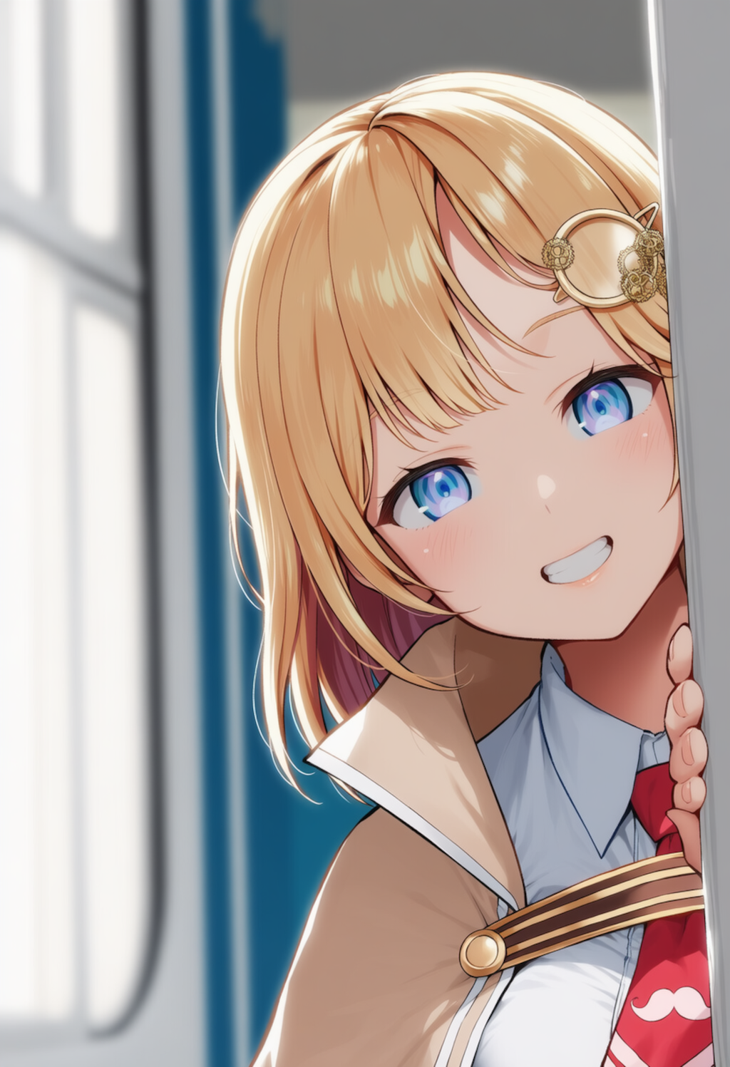 アメちゃんが物陰からジッと見つめているだけ