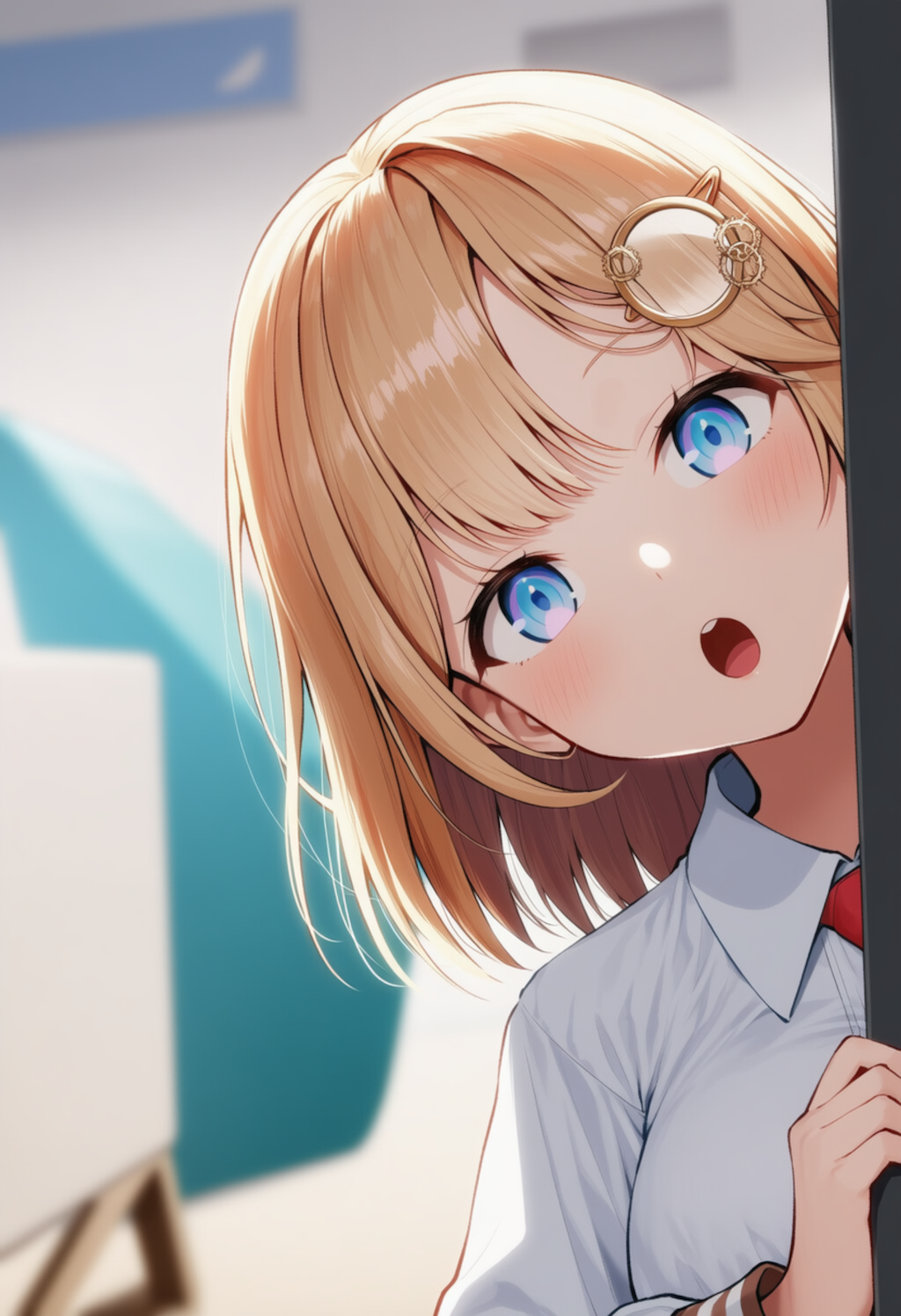 アメちゃんが物陰からジッと見つめているだけ