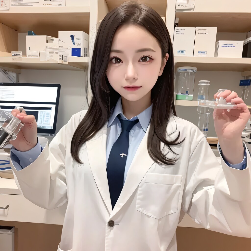 黒髪ロングで白衣の美女１４５