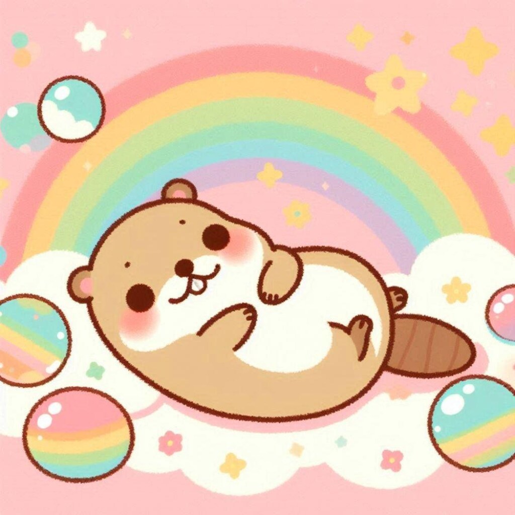パステルゆめかわ風、マーモット