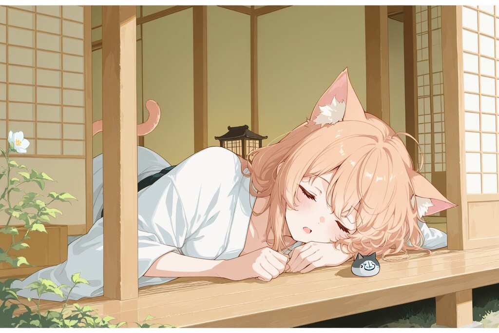 日向ぼっこでお昼寝