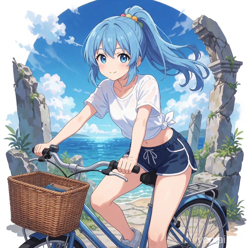 青ぽにちゃん サイクリング_YeriAI