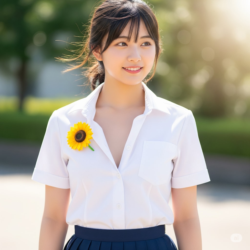 ワンポイント向日葵