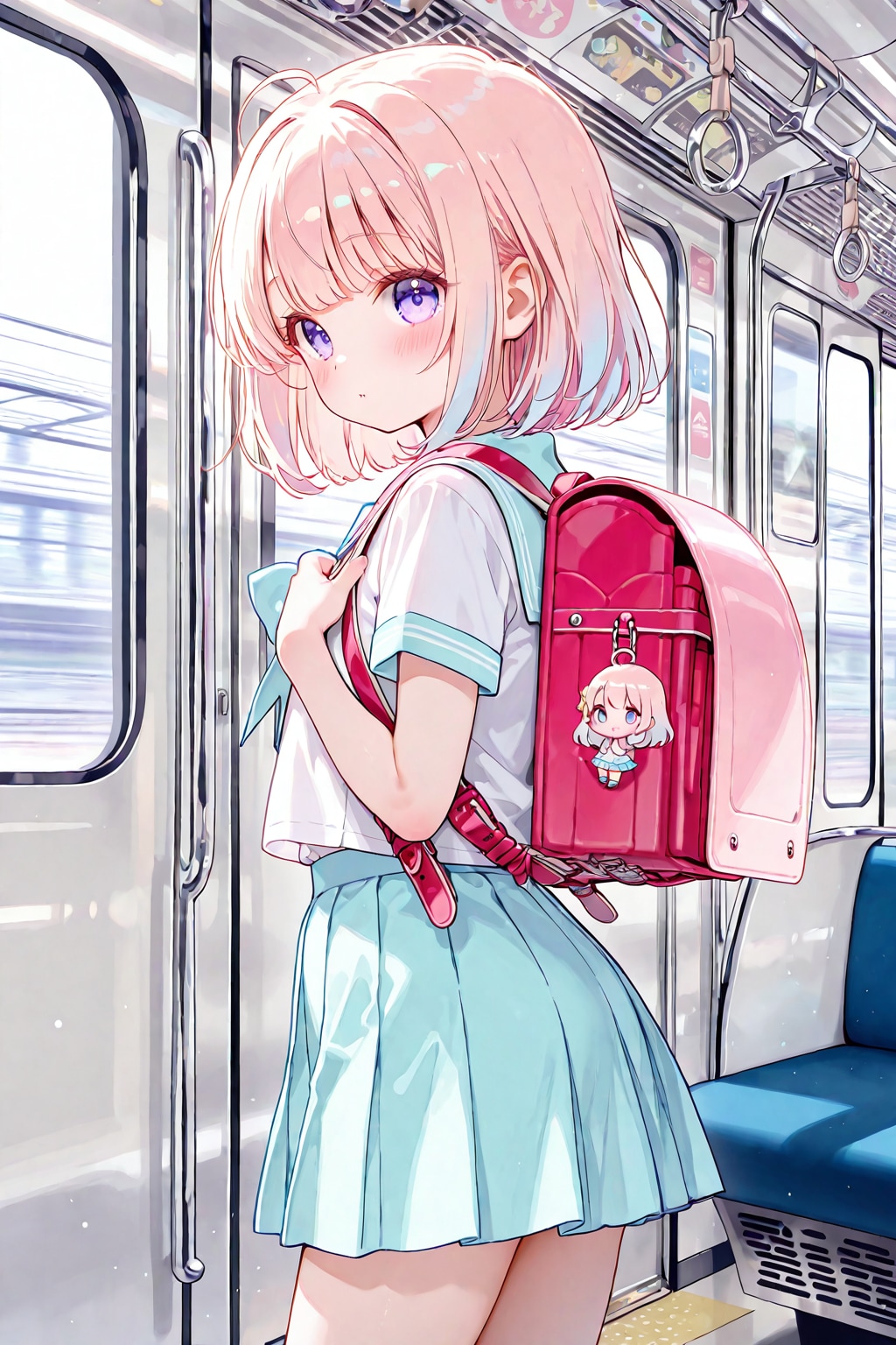 電車内で出会った少女(BONSAI) | の人気AIイラスト・グラビア