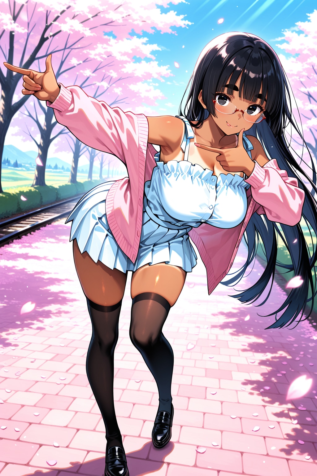 春色コーデ太まゆ姉ちゃん（SDXL）