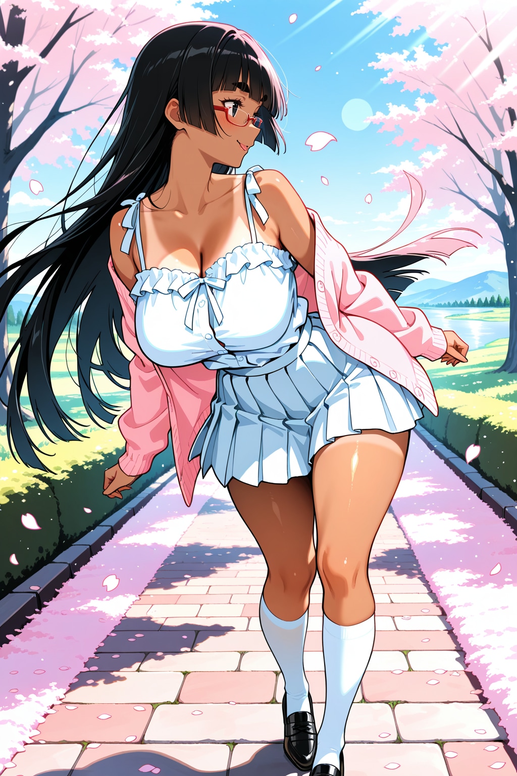 春色コーデ太まゆ姉ちゃん（SDXL）