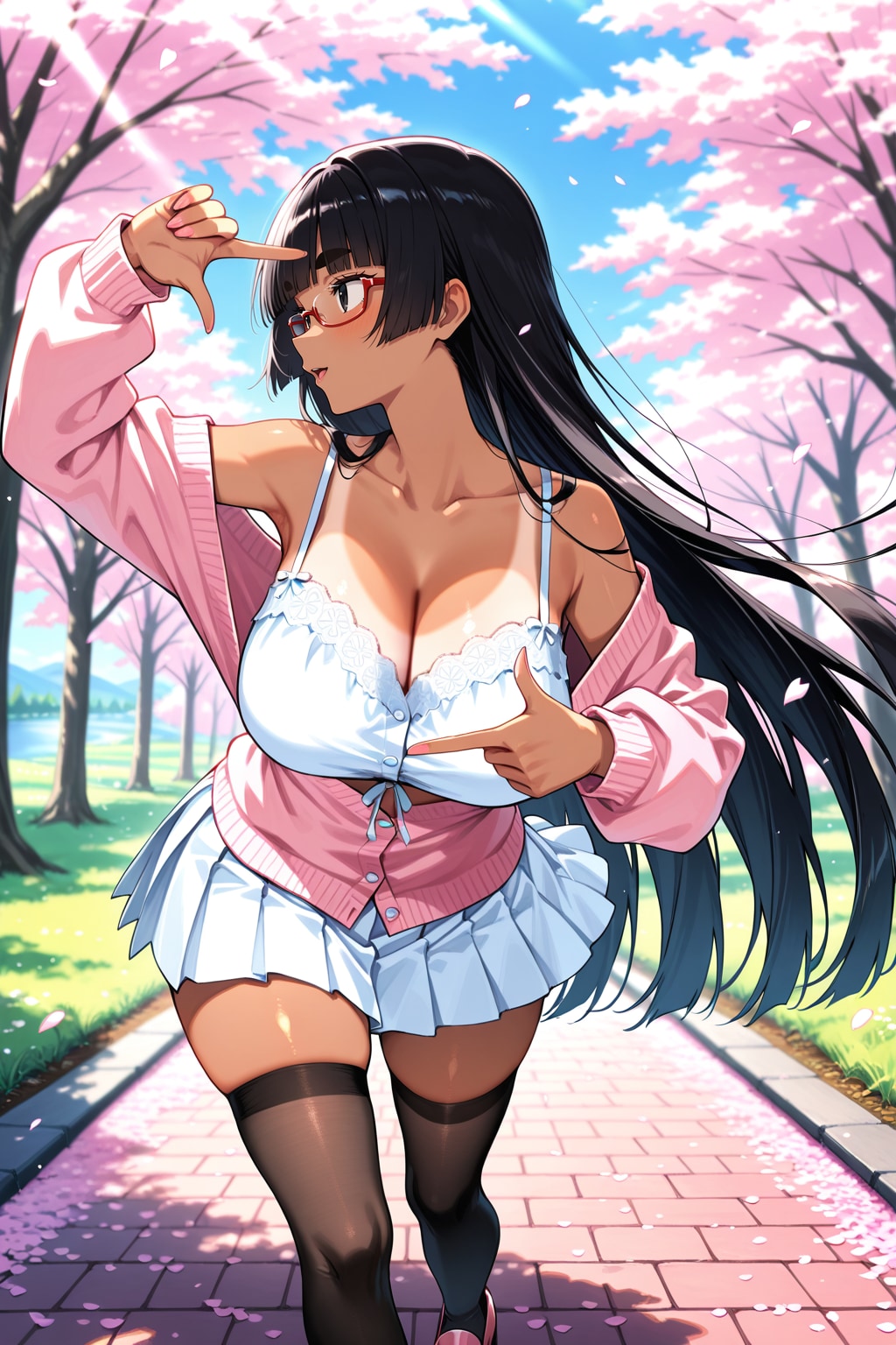 春色コーデ太まゆ姉ちゃん（SDXL）