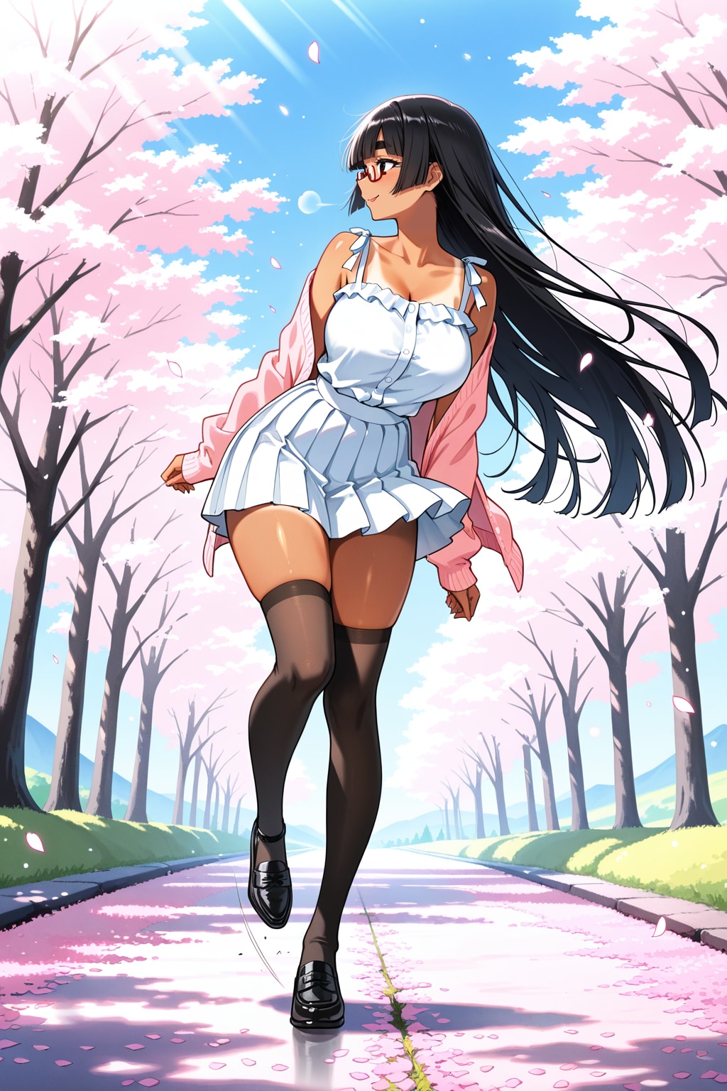 春色コーデ太まゆ姉ちゃん（SDXL）