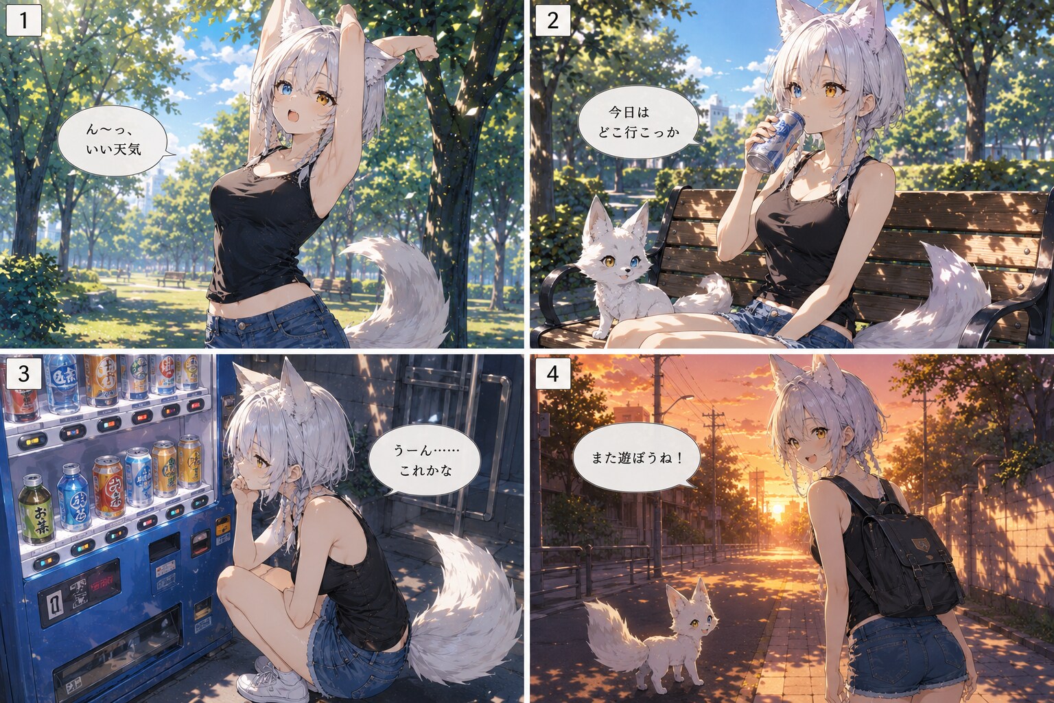 ウチのオリジナル　白狐ちゃん（名前はまだない）の1日　１
