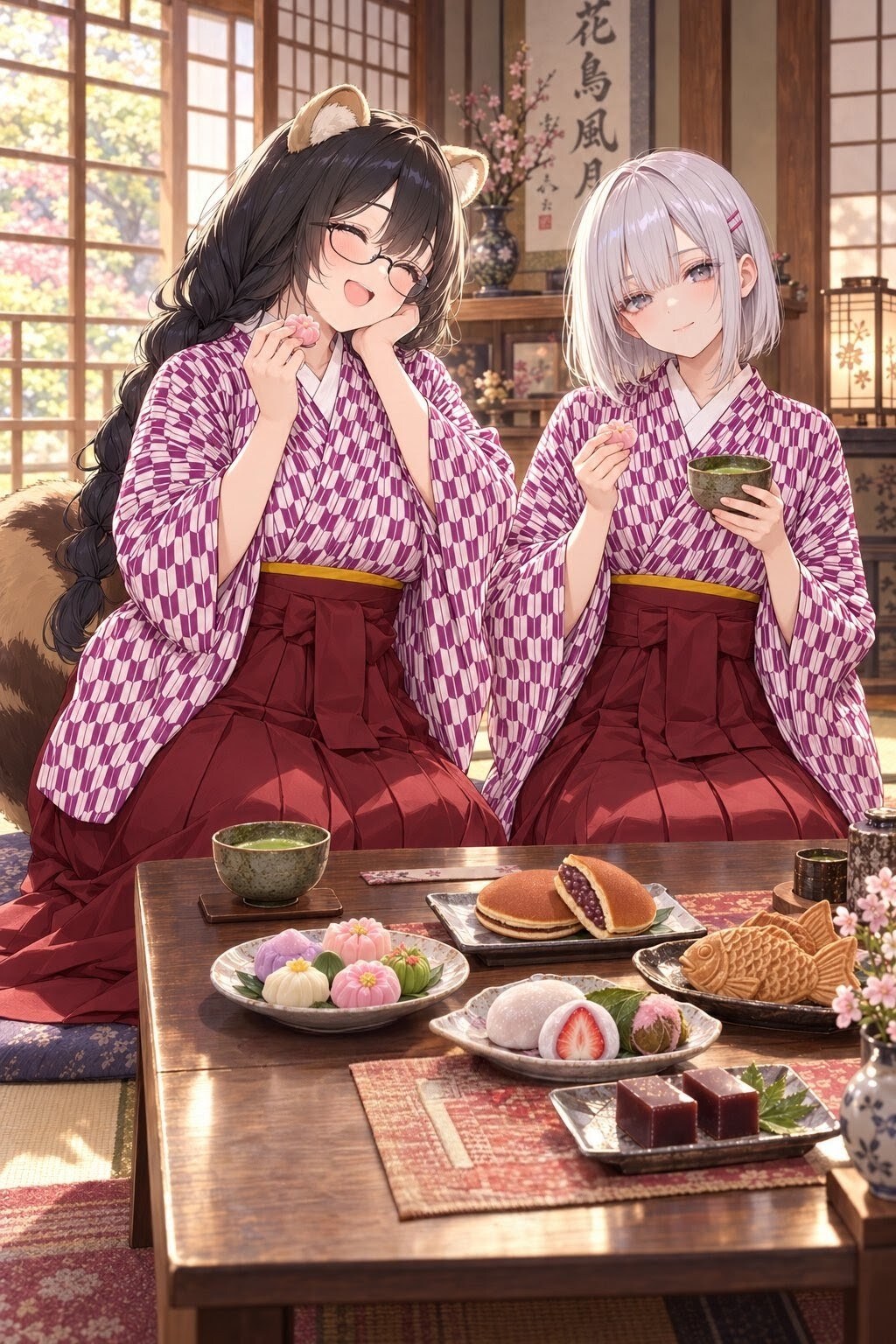 大正浪漫服＆和菓子 | の人気AIイラスト・グラビア