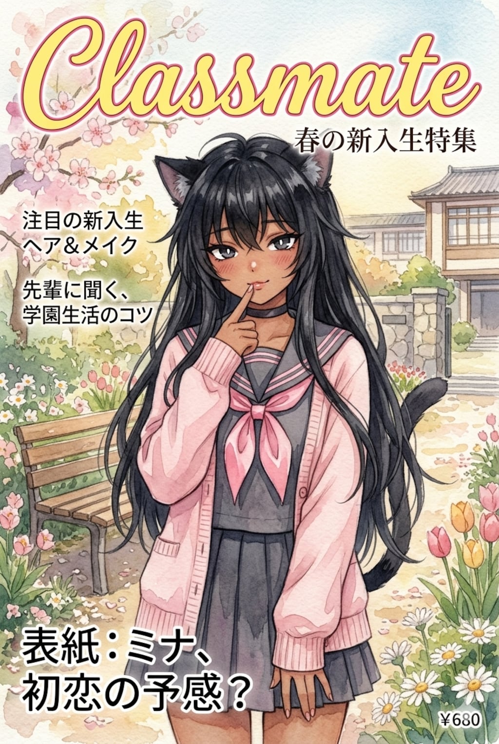 雑誌表紙風よその子クロキちゃん