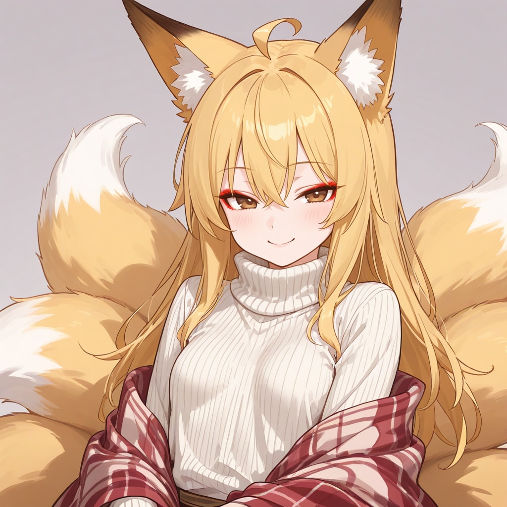 ショールとセーターと狐っ娘 | の人気AIイラスト・グラビア