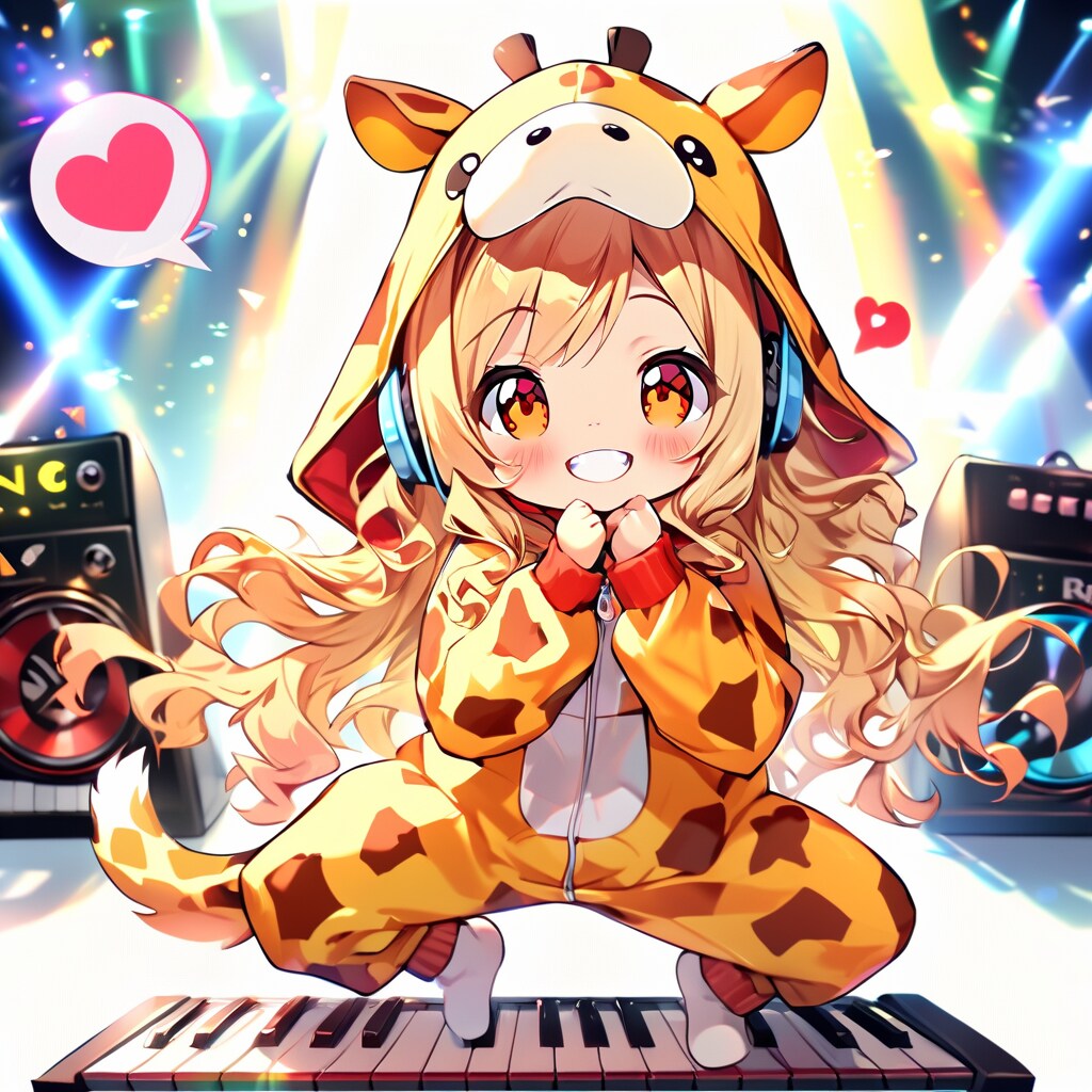 ヘッドホンでご機嫌キグルミちび子ちゃん | の人気AIイラスト・グラビア