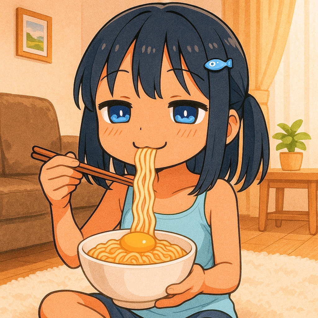 10分茹でチキンラーメンを作るこなつちゃん