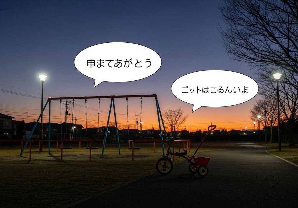 きょう(きのう)は夕方の公園で喋らせてた