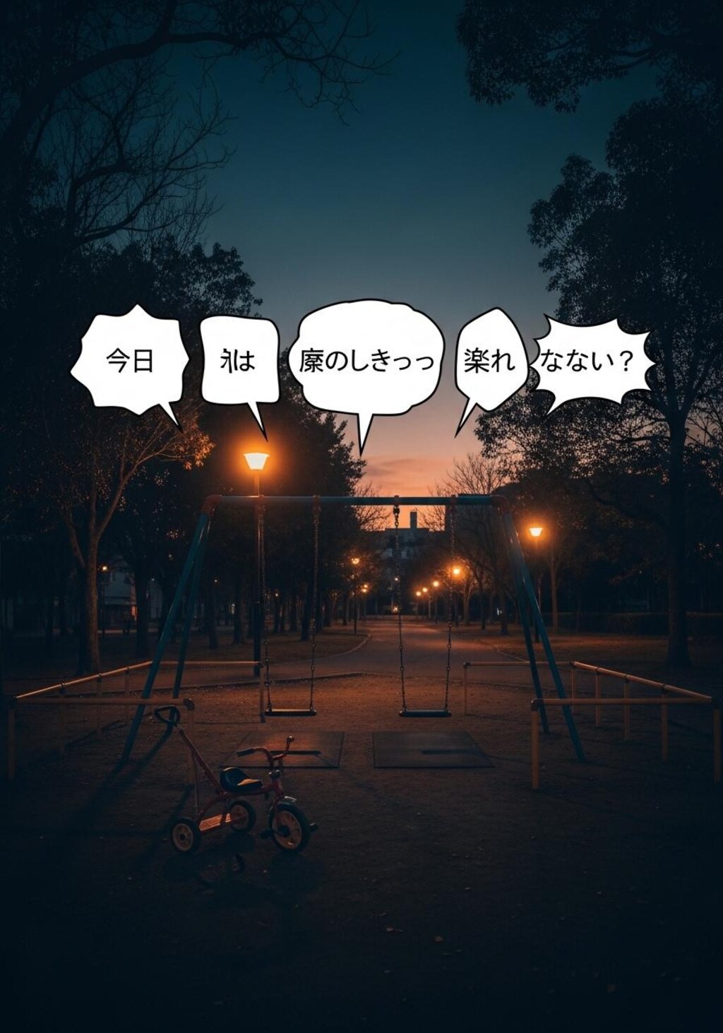 きょう(きのう)は夕方の公園で喋らせてた