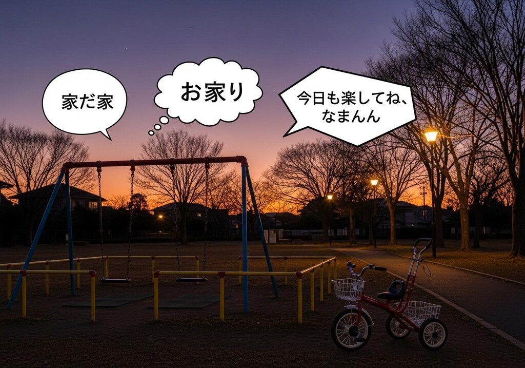 きょう(きのう)は夕方の公園で喋らせてた