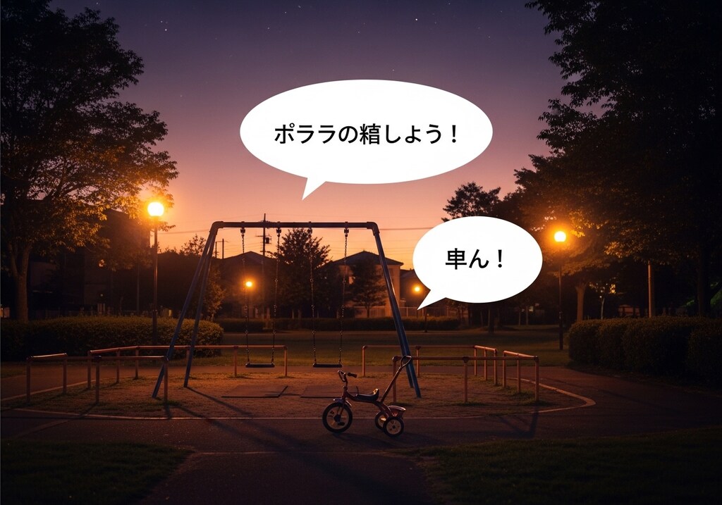 きょう(きのう)は夕方の公園で喋らせてた