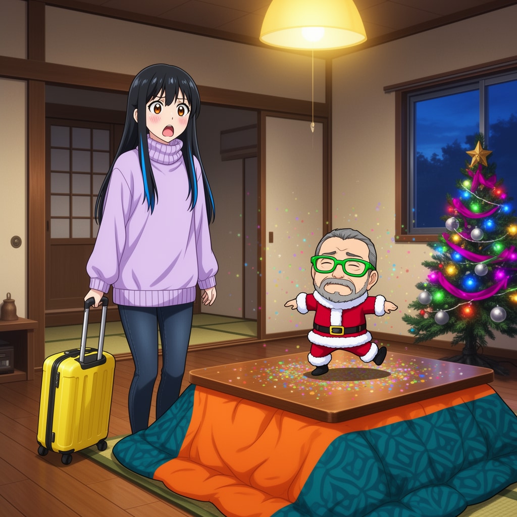 実家にいるちびサンタの知らんオジサン | の人気AIイラスト・グラビア