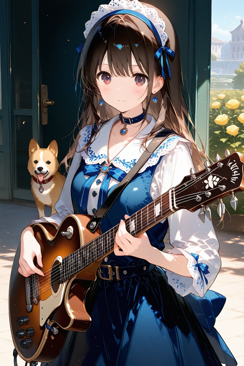 ギターを演奏する少女