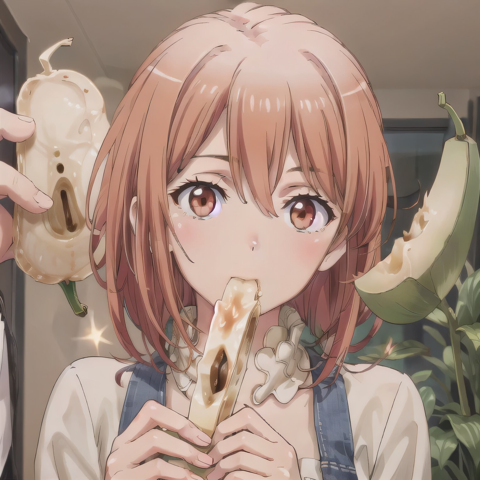 茶髪ボブでバナナの少女２ | の人気AIイラスト・グラビア