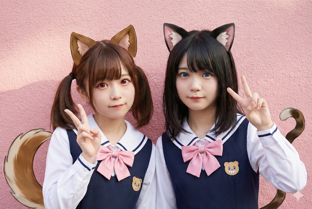 写真に貼るだけカンタン、ケモミミシール！