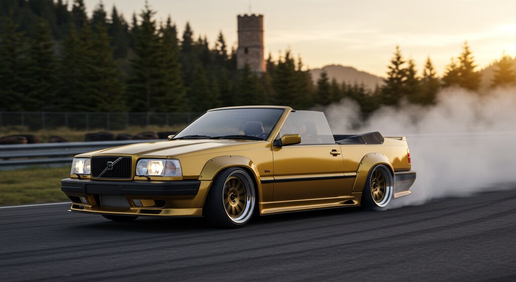 ゴールドボルボ850オープンカー