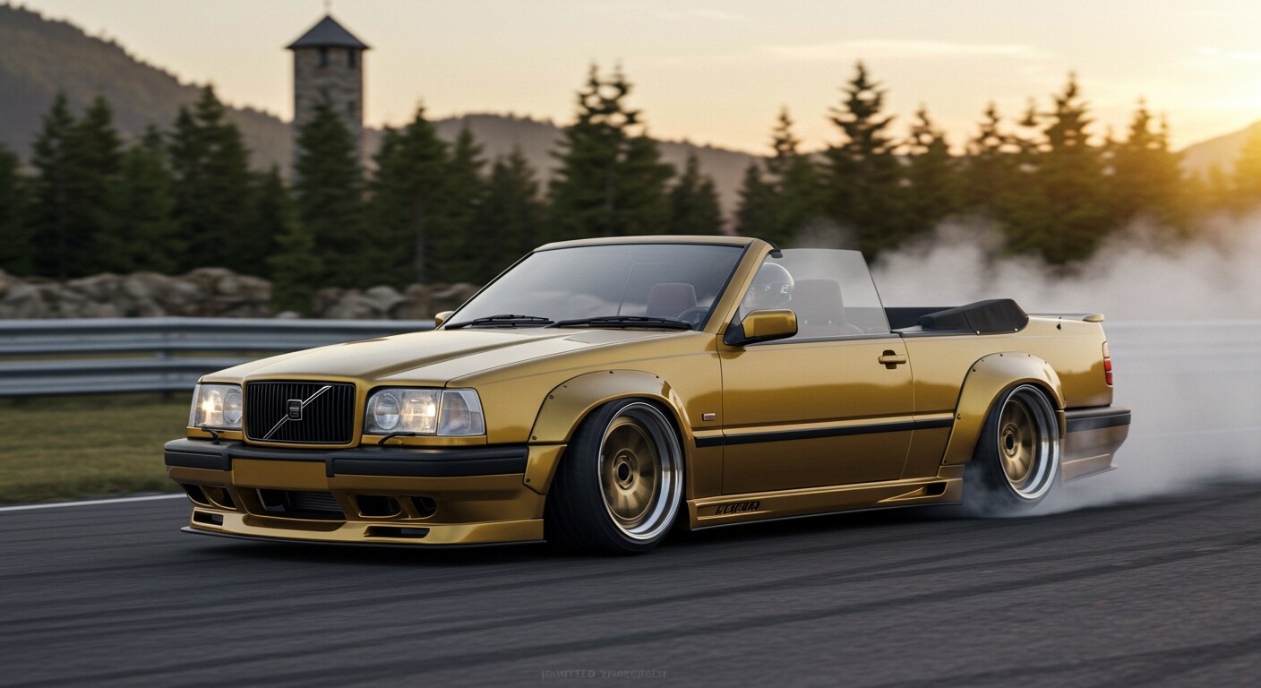 ゴールドボルボ850オープンカー | の人気AIイラスト・グラビア