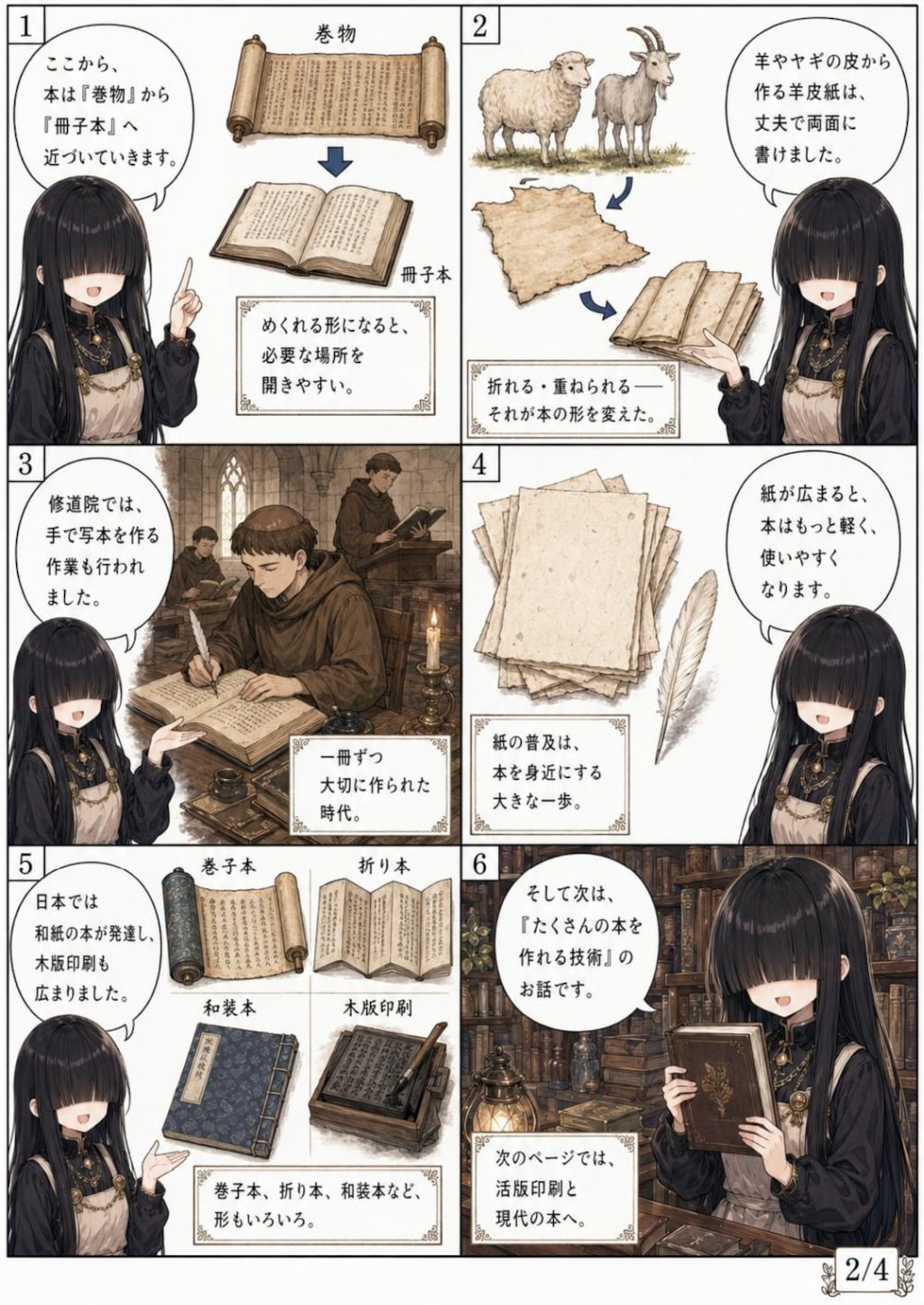 メカクレ娘が解説する本の歴史学習漫画