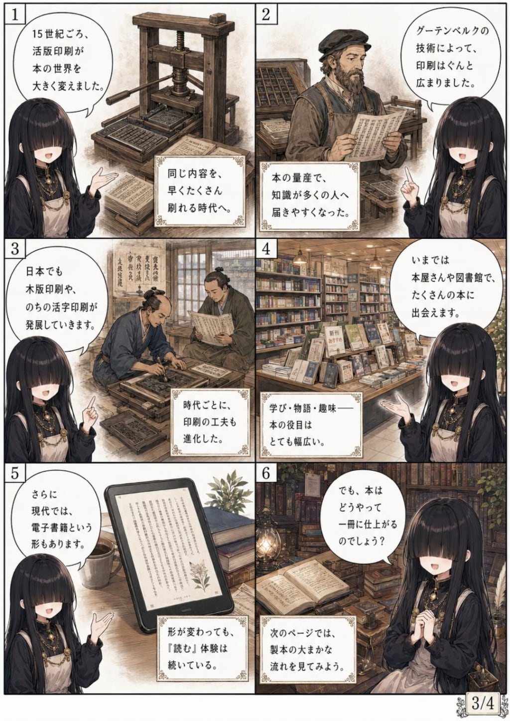 メカクレ娘が解説する本の歴史学習漫画