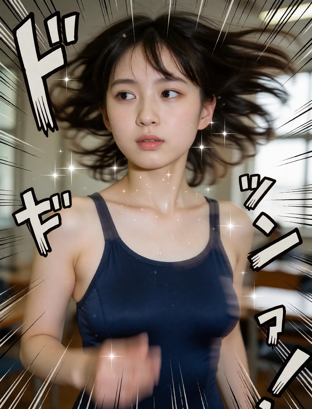 勢いのある水着