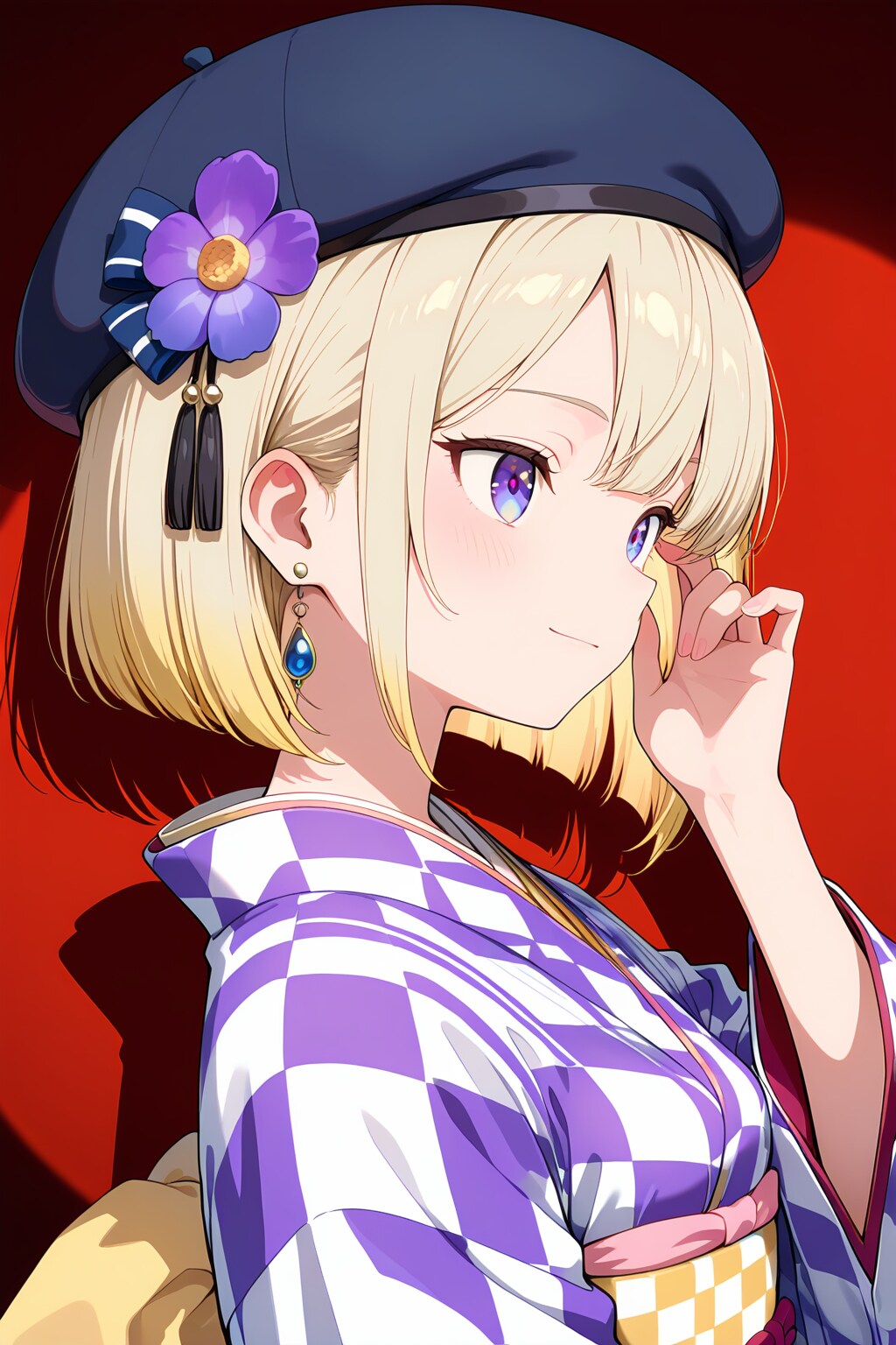 着物は簪よりもベレー帽①