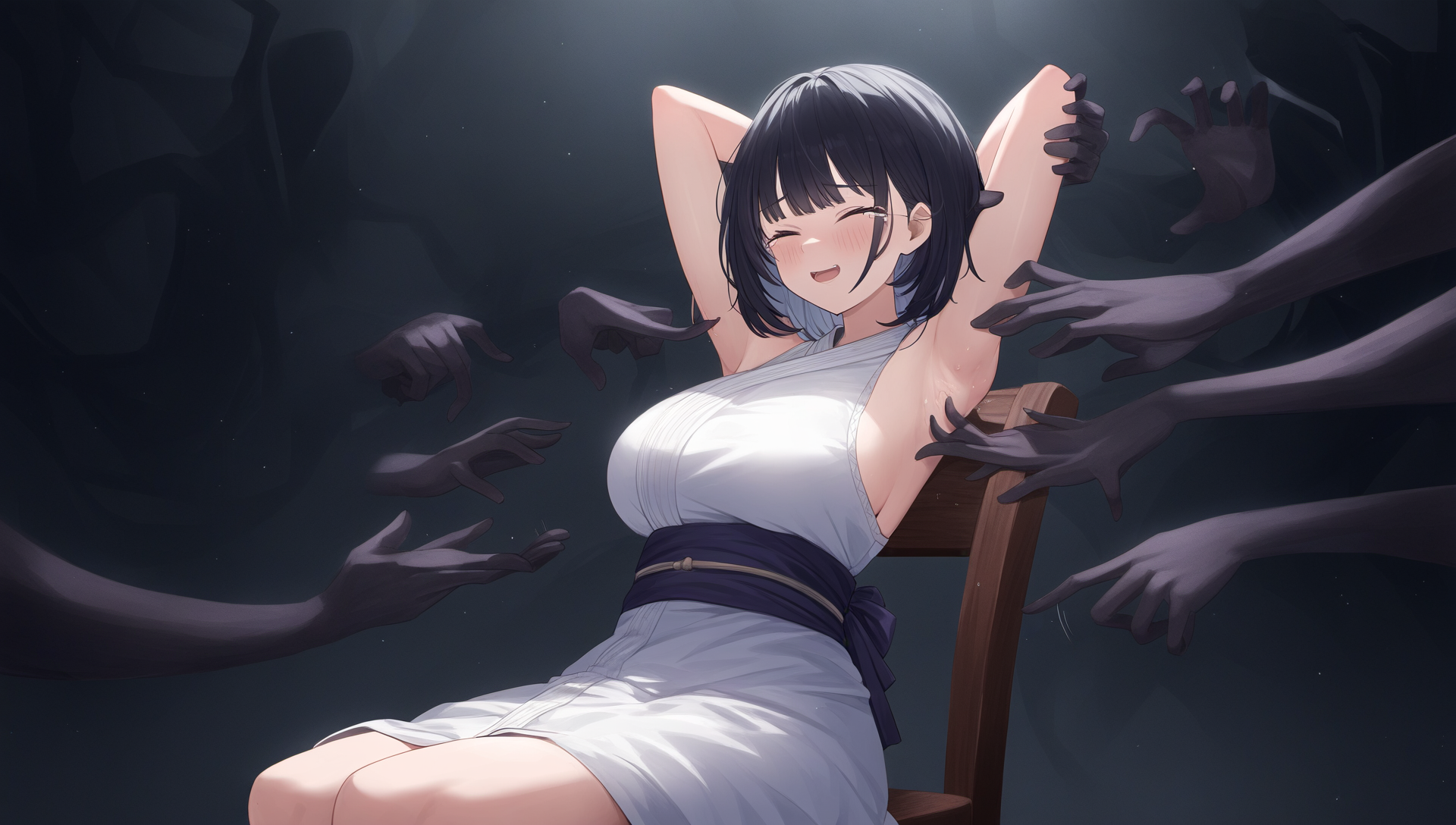 「今回の生贄ちゃんはいい反応しますね」「邪神様は重度のくすぐりフェチなんです。いっぱい笑ったらお家に帰れますよ」「やだっ…私くすぐりダメ…あははははははははは」