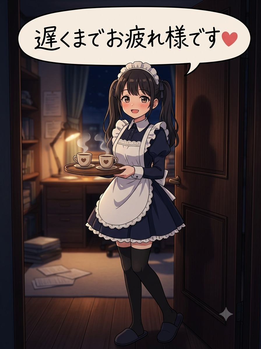 夜遅くまで……