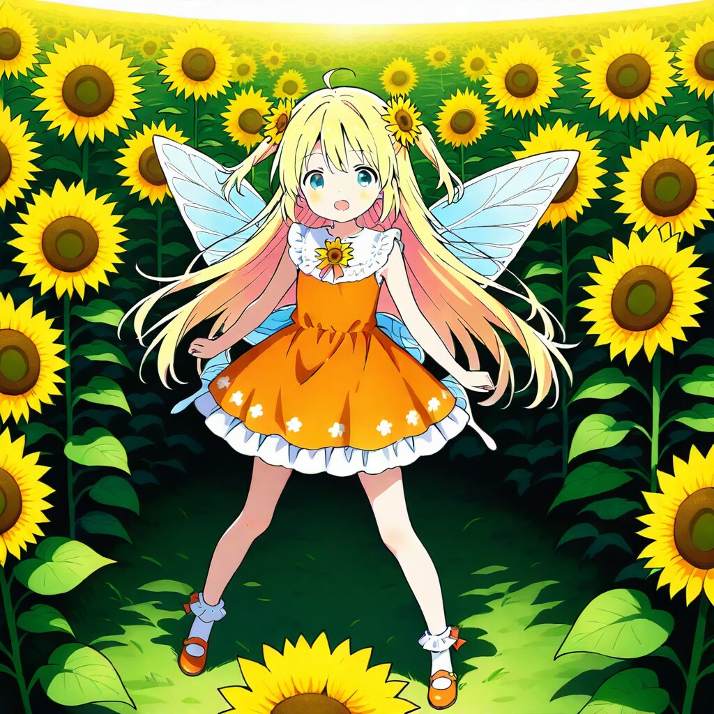 ひまわり畑の妖精−BEHIMOTH | の人気AIイラスト・グラビア