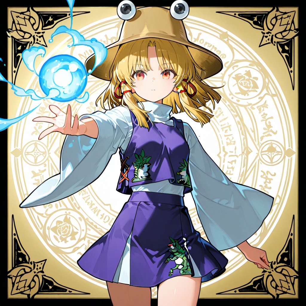 光弾を作る諏訪子(トレカ風) | の人気AIイラスト・グラビア