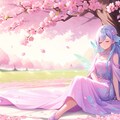 桜の木と居眠り少女妖精 2枚目