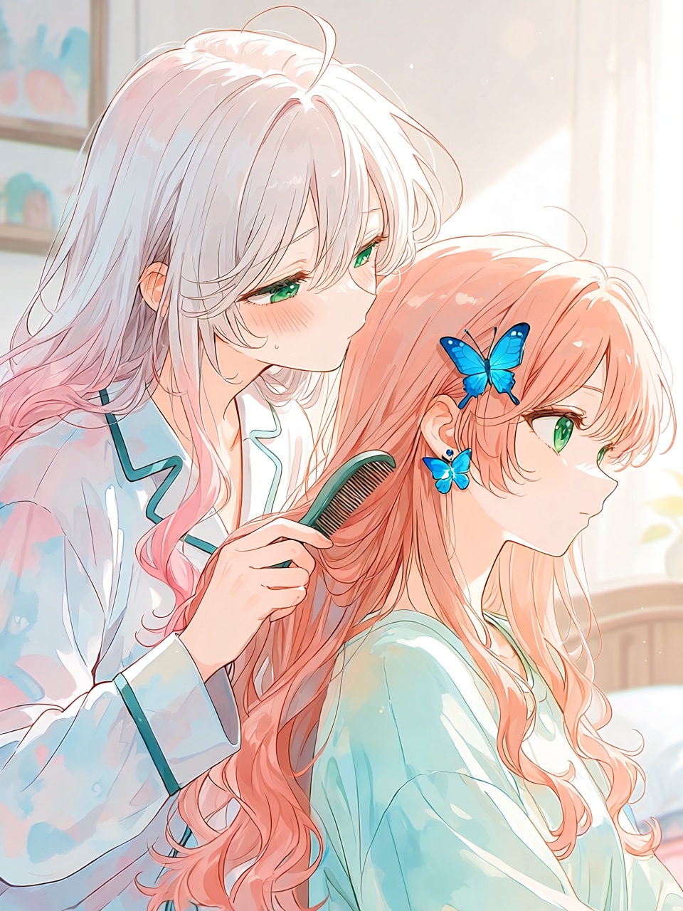 櫛で梳いてあげる | の人気AIイラスト・グラビア