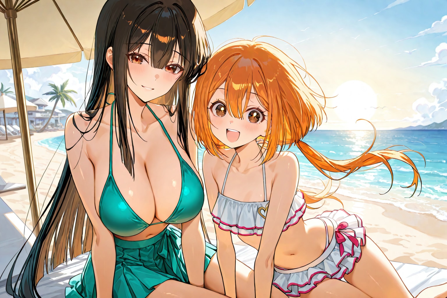 ユリママとららちゃん　ビーチで